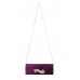 Evening Bag - Pleated Satin w/ Rhinestone Charm Accent - Purple - BG-92199PU